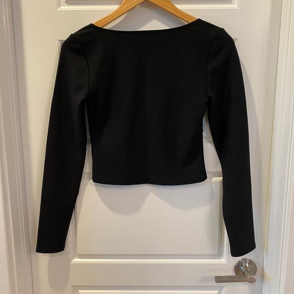 Abercrombie & Fitch long-sleeved black corset top in size S - Picture 3 of 4